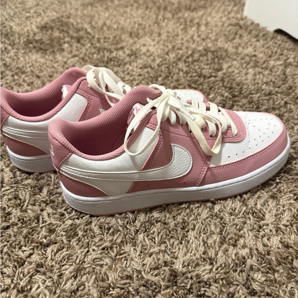 Nike Women's Blush Pink and White Sneakers